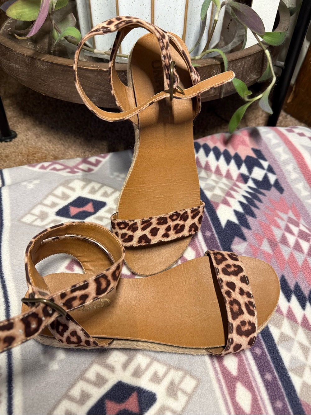 Cheetah sandals with buckle